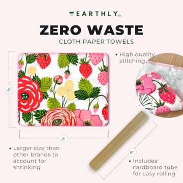 Eco-Friendly Earthly Co. Reusable Paper Towels - 10 Pack
