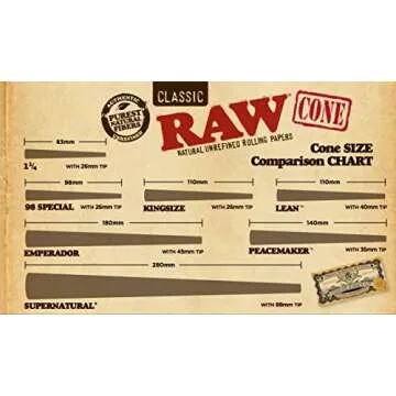 RAW Classic Natural Pre Rolled Cones for Effortless Smoking