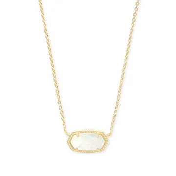 Kendra Scott Elisa Pendant Necklace - 14k Gold-Plated White Opal Fashion Jewelry