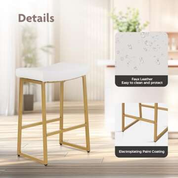 ALPHA HOME 24" Bar Stools Set of 2 - Comfortable & Stylish