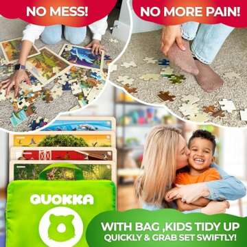 QUOKKA 4SET Puzzles for Kids Ages 4-6 - 24 Pcs Wooden Toddler Realistic Montessori Puzzles Ages 3-5 ...