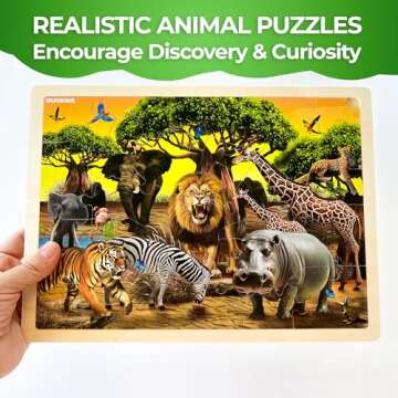 QUOKKA 4SET Wooden Puzzles for Kids 4-6 - Learning Fun