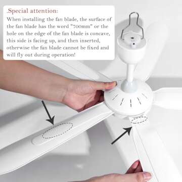 Mengnessly 28" Inch Ceiling Fan AC 110V/DC 12V Indoor Outdoor Gazebo Electric Fans for Tent with Rem...