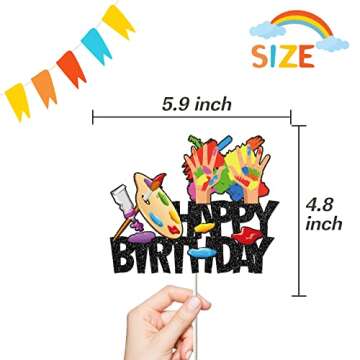 Art Theme Birthday Cake Topper for Creative Celebrations