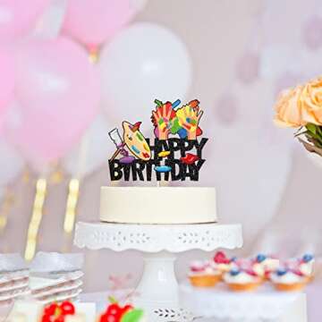 Art Theme Birthday Cake Topper for Creative Celebrations
