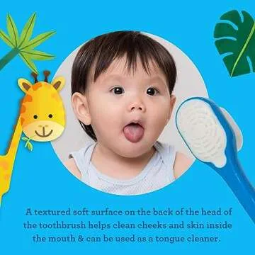 GuruNanda Butter on Gums Toddler Toothbrush with Sand Timer, Extra Soft Bristles for Kids Age 2+, Toothbrush with Tongue Cleaner & Brush Cap (2 Pack)