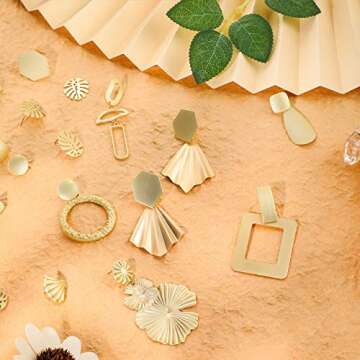 Hicarer 90 Pcs Gold Plated Earring Posts for Jewelry Making