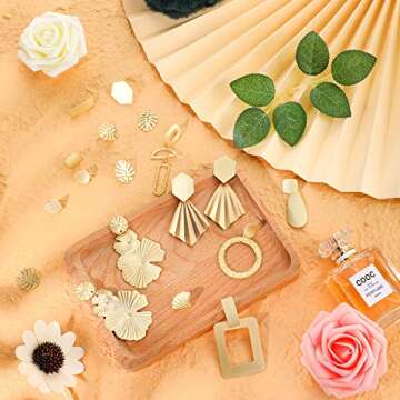 Hicarer 90 Pcs Gold Plated Earring Posts for Jewelry Making