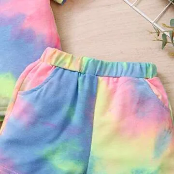 Toddler Baby Girl Tie-Dye Hoodie and Pant Set