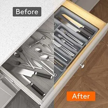 Lifewit Adjustable Silverware Organizer for Kitchens