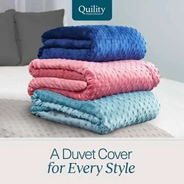Quility Weighted Blanket for Adults - 20 LB Queen Size Heavy Blanket for Cooling & Heating - 100% Cotton Big Blanket w/Glass Beads, Machine Washable Blankets - 60"x80", Aqua