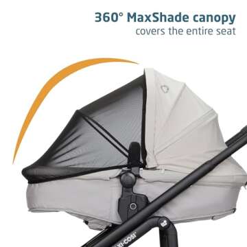 Maxi-Cosi Tayla Max Baby Strollers, Modular with Adjustable Seat, Converts to Lie-Flat Carriage, Parent and World Facing View, Lightweight, Desert Wonder