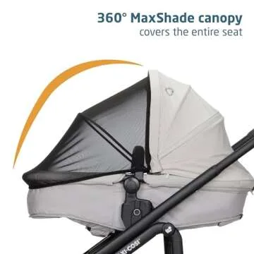 Maxi-Cosi Tayla Max Baby Strollers, Modular with Adjustable Seat, Converts to Lie-Flat Carriage, Parent and World Facing View, Lightweight, Desert Wonder