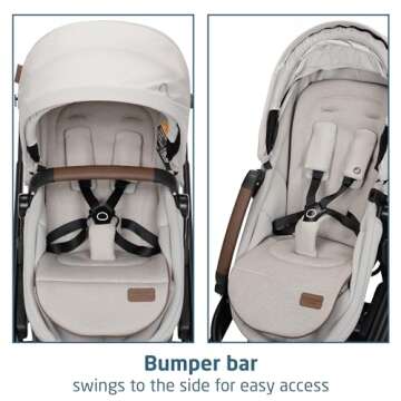 Maxi-Cosi Tayla Max Baby Strollers, Modular with Adjustable Seat, Converts to Lie-Flat Carriage, Parent and World Facing View, Lightweight, Desert Wonder