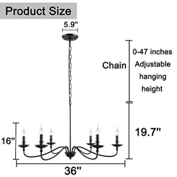Classic 36" Dia Candelabra Chandeliers for Dining