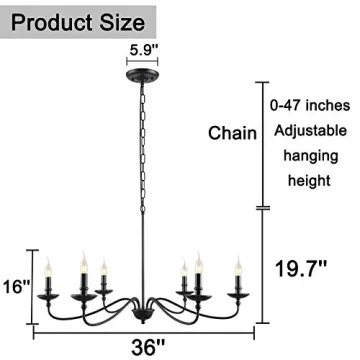 Classic 36" Dia Candelabra Chandeliers for Dining