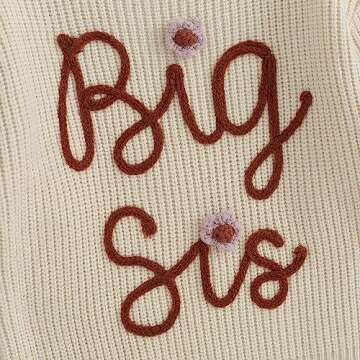CREAIRY Big Sister Little Sister Matching Outfits Toddler Baby Girl Chunky Knit Sweater Warm Sweatshirt Knitted Fall Clothes (Big Sis-Beige, 2-3 Years)