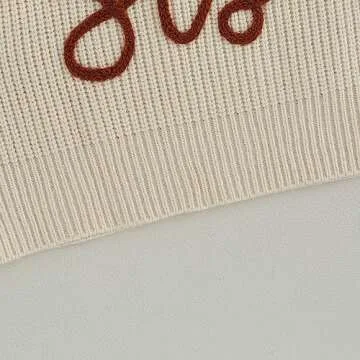 CREAIRY Big Sister Little Sister Matching Outfits Toddler Baby Girl Chunky Knit Sweater Warm Sweatshirt Knitted Fall Clothes (Big Sis-Beige, 2-3 Years)