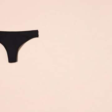 Amazon Essentials Women's Thong Underwear (Available in Plus Size), Pack of 6, Black/Dusty Pink, Med...