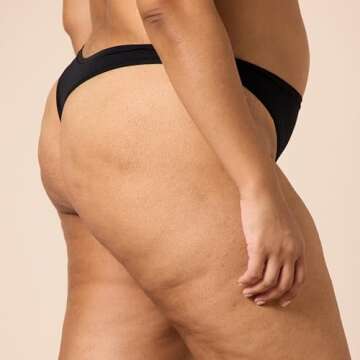 Amazon Essentials Women's Thong Underwear (Available in Plus Size), Pack of 6, Black/Dusty Pink, Medium