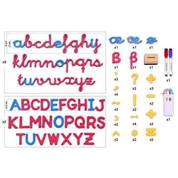 Montessori Magnetic Letters and Numbers | Cursive Alphabet Set with Uppercase, Lowercase, Numerals i...