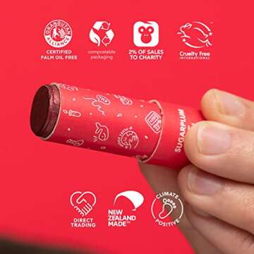 Ethique Sugarplum Nourishing Tinted Lip Balm - Plastic-Free, Vegan, Cruelty-Free, Eco-Friendly, 0.32 oz (Pack of 1)
