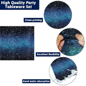Galaxy Party Supplies for 50 Guests - Space Themed Tableware