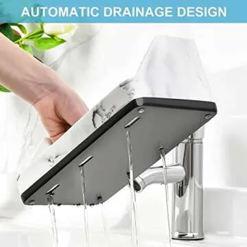 VITVITI Toothbrush Holder for Bathroom, Resin Bathroom Organizer Countertop Sink, Bathroom Counter Organizer Accessories 5 Compartment Storage for Toothpaste/Vanity, White Marble Color