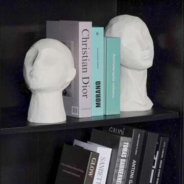 Abstract Decor Sculptures Home Decor - Resin Thinker Human Head Statue Shelf Decorations Bust Statues for Living Room Office Table Art Decor Accents 7.25 * 6.25 * 8.5 Inch LC Lcdecohom