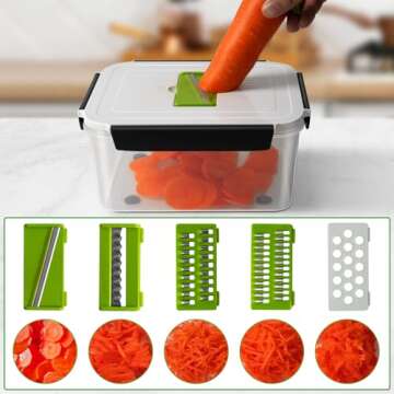 5 PCS Fruit storage Containers for Fridge with Removable Colander and Chopper Set, Leakproof Food Storage Containers with lids, Dishwasher & Microwave Safe Produce Containers to Keep Fruits Fresh ﻿