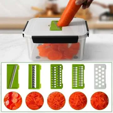 5 PCS Fruit storage Containers for Fridge with Removable Colander and Chopper Set, Leakproof Food Storage Containers with lids, Dishwasher & Microwave Safe Produce Containers to Keep Fruits Fresh ﻿