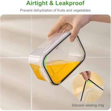 5 PCS Fruit storage Containers for Fridge with Removable Colander and Chopper Set, Leakproof Food Storage Containers with lids, Dishwasher & Microwave Safe Produce Containers to Keep Fruits Fresh ﻿