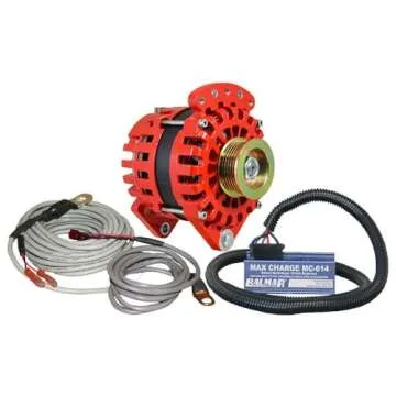 Balmar Alternator 3.15 Dual Foot Saddle K6 Serpentine Pulley Regulator & Temp Sensor - 170A Kit - 12...