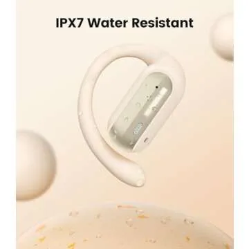 TAGRY Open Ear Earbuds Wireless Headphones 40HRS Playtime Fast Charging Digital Display Open Ear Headphones with Ergonomic Earhook IPX7 Waterproof Bluetooth 5.4 Ear Buds for Running Workout Beige