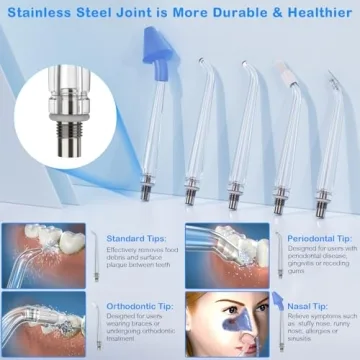 Portable KOOVON Water Flosser with Travel Case and Jet Tips