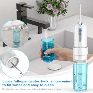 Portable KOOVON Water Flosser with Travel Case and Jet Tips