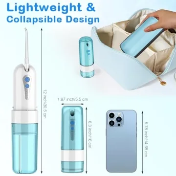 Portable KOOVON Water Flosser with Travel Case and Jet Tips