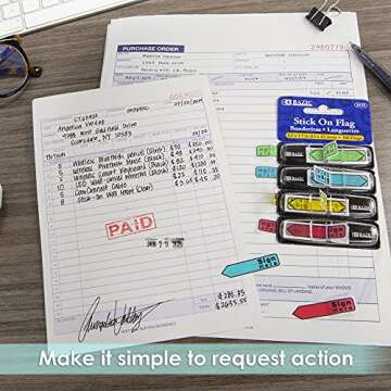 BAZIC Neon Page Markers - 100 Flags/Pack for All Your Needs