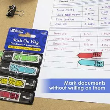 BAZIC Neon Page Markers for Organization and Clarity