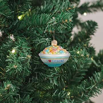 Old World Christmas Ornaments Bowl of Cereal Glass Blown Ornaments for Christmas Tree