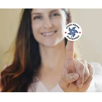 250 Child Abuse Prevention Blue Pin Wheel Stickers – Blue Pinwheel Stickers for Child Abuse and Neglect Prevention – Perfect for Support Groups and Fundraisers - 1 Roll