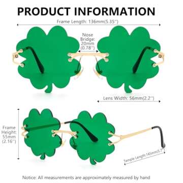 Stylish LIKSMU St. Patrick's Shamrock Sunglasses Green
