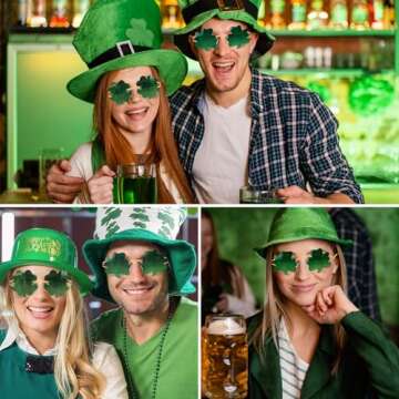 Stylish LIKSMU St. Patrick's Shamrock Sunglasses Green