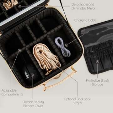 Koae Luxe Makeup Bag with LED Mirror for Ultimate Style