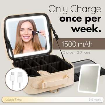 Koae Luxe Makeup Bag with LED Mirror for Ultimate Style