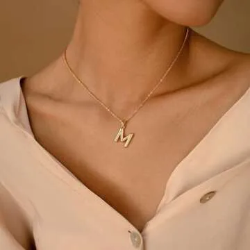 Turandoss Gold Necklace for Women - K Bubble Letter Necklace Gold, Layered K Initial Necklaces for Women Trendy, Dainty Gold Choker Paperclip Chain Necklace, Gold Jewelry Women Gifts