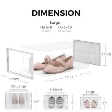 Pinkpum Clear Stackable Shoe Organizer Boxes for All