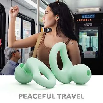 CURVD Everyday Earplugs – Ultra Soft, Customizable Sleep, Travel, Sensitivity, Noise Protection, for Sound Canceling Isolation, up to -30dB Reduction, NRR 15, Reusable and Sustainable (Mint)