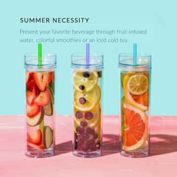 Stylish Double Wall Insulated Acrylic Tumblers Set of Four