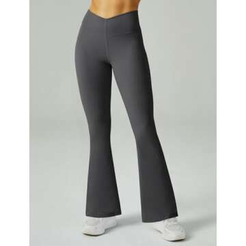 FireSwan Women's Flare Yoga Pants V Waist Flared Leggings High Waisted Bootcut Workout Pants Tummy C...